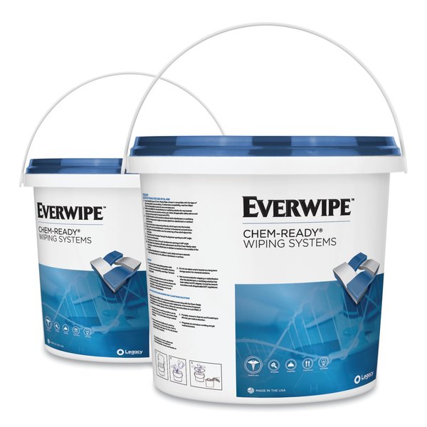 Everwipe Chem-Ready Wiping System Bucket, 7.13 x 7.13 x 7, White, PK5, 5PK 192812